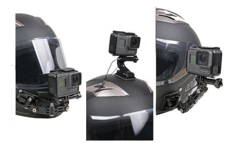 SOPORTE GOPRO FRONTAL Y LATERAL PARA CASCO DE MOTO-BICICLETA - 2