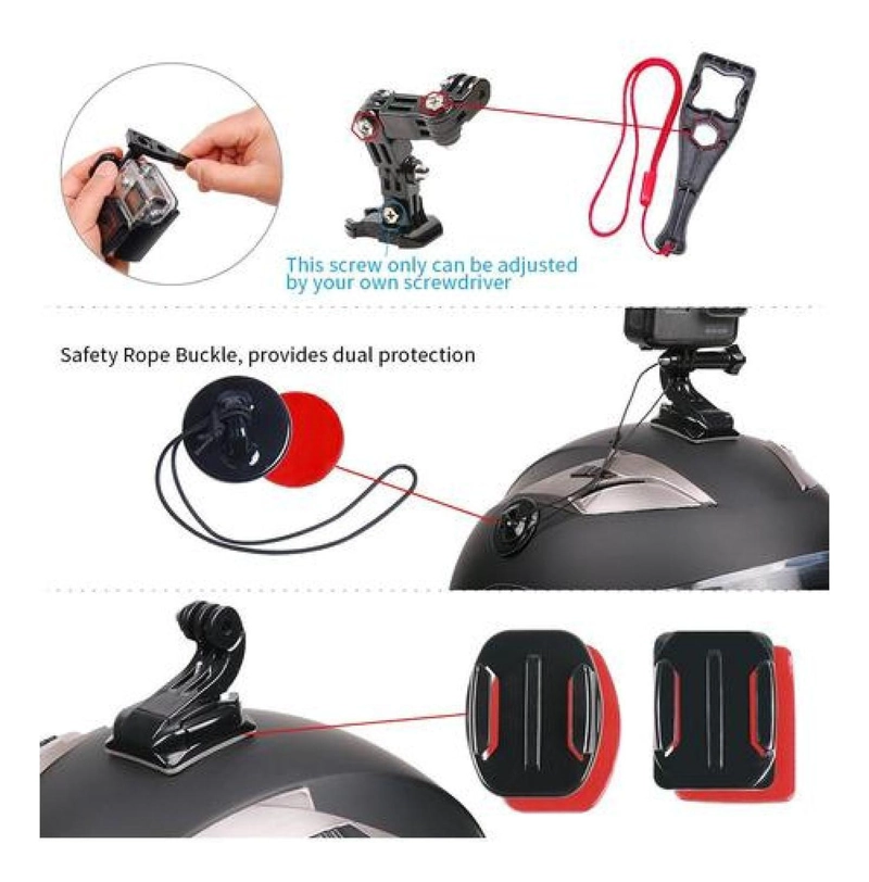 SOPORTE GOPRO FRONTAL Y LATERAL PARA CASCO DE MOTO-BICICLETA - 4