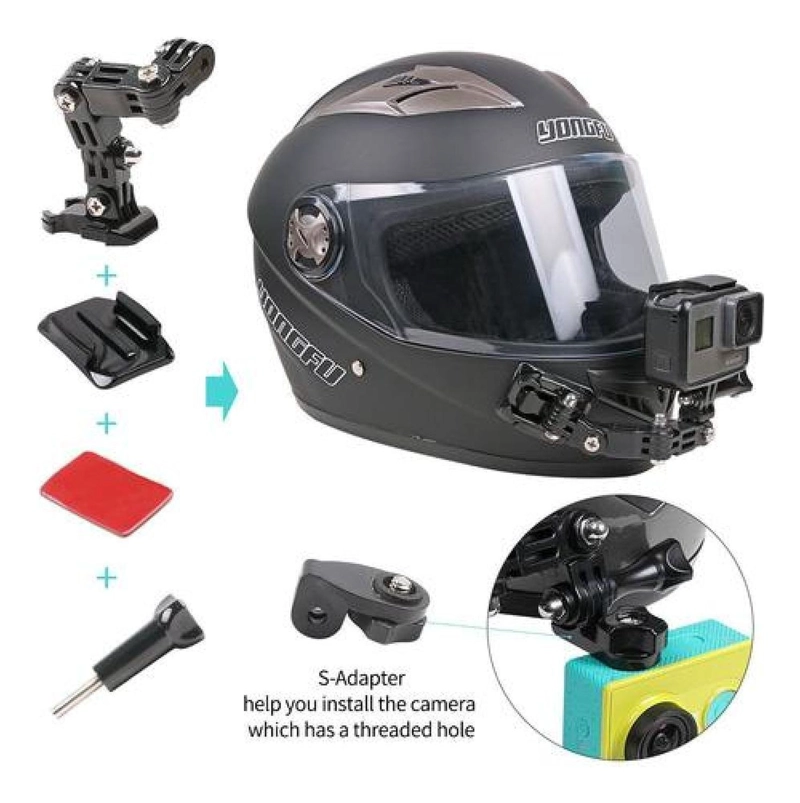 SOPORTE GOPRO FRONTAL Y LATERAL PARA CASCO DE MOTO-BICICLETA - 5