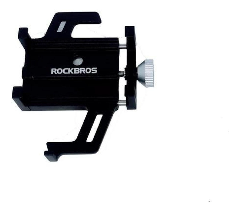 SOPORTE CELULAR ROCKBROS ALUMINIO 5 PUNTOS AGARRE MOTO BICI NEGRO - 2
