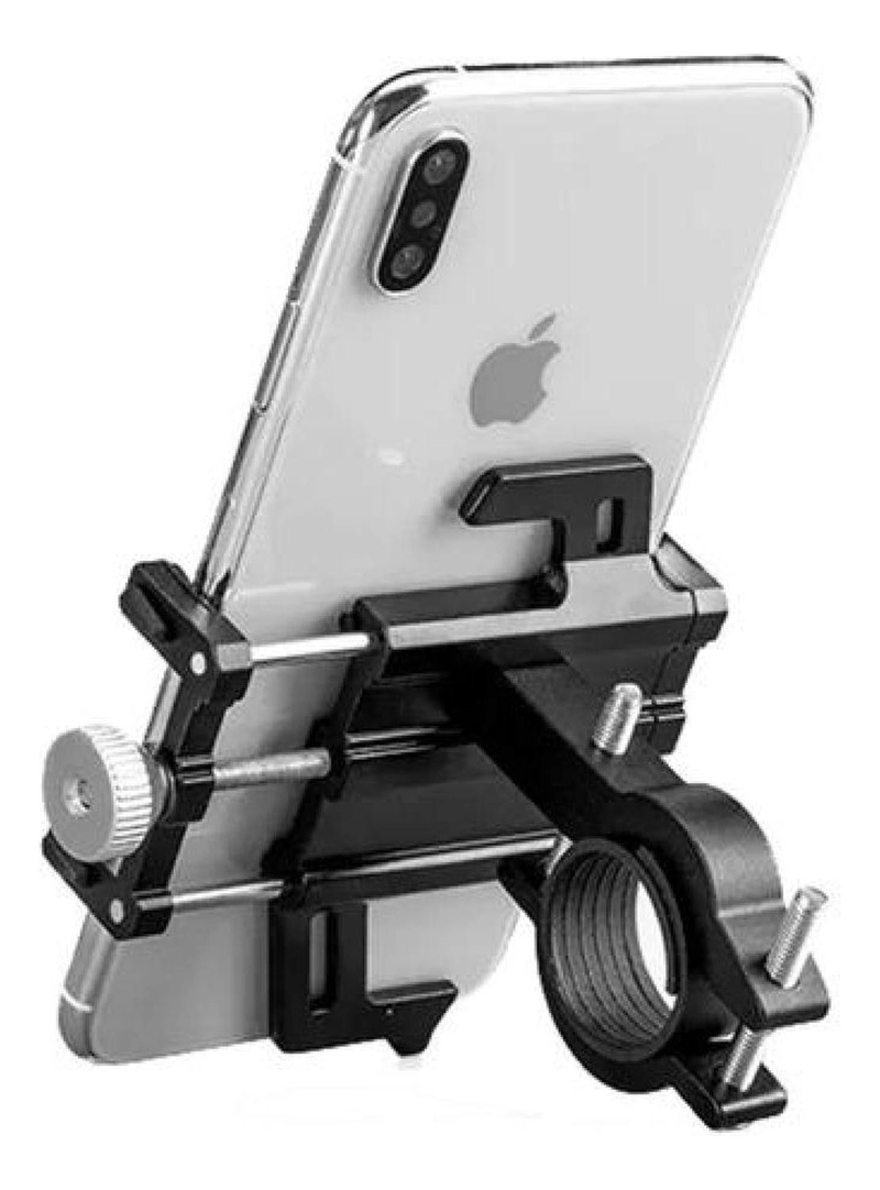 SOPORTE CELULAR ROCKBROS ALUMINIO 5 PUNTOS AGARRE MOTO BICI NEGRO - 3