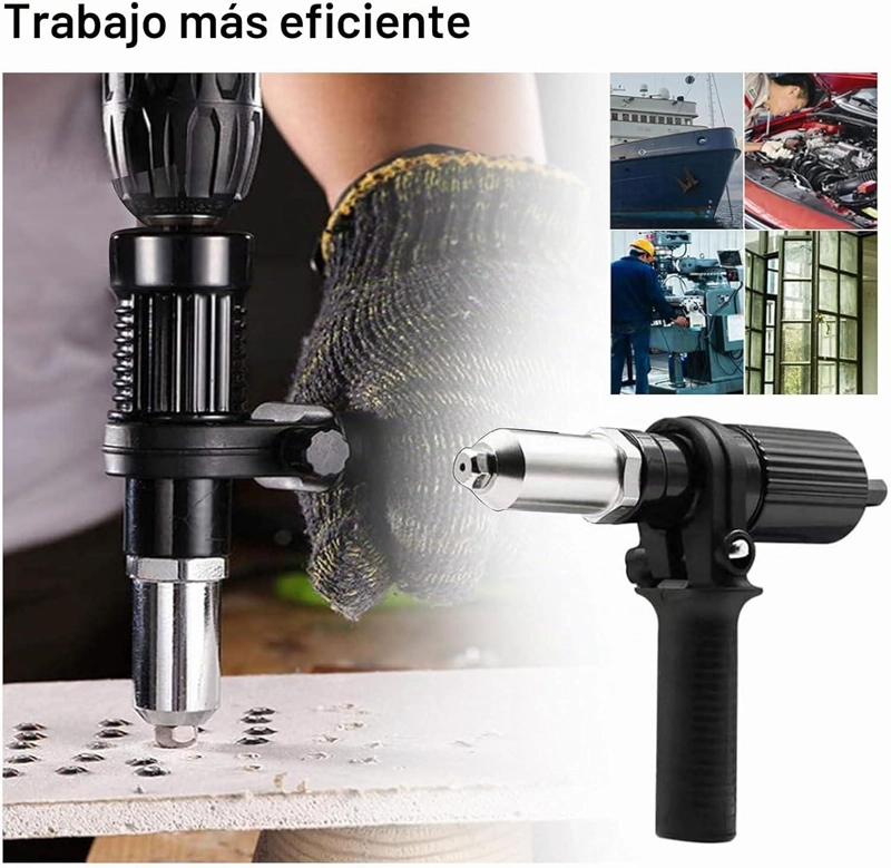 REMACHADORA PARA TALADRO ADAPTADOR REMACHES POP 4 CABEZALES - 2