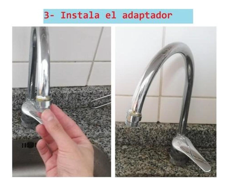 CONECTOR DUCHA A LLAVE LAVAPLATOS LAVAMANOS TINA ADAPTADOR - 6