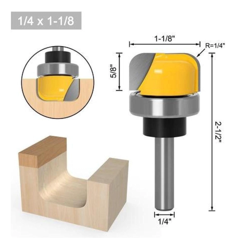 FRESA RANURADORA DE VACIADO 1/4 PARA ROUTER CARPINTERÍA - 3