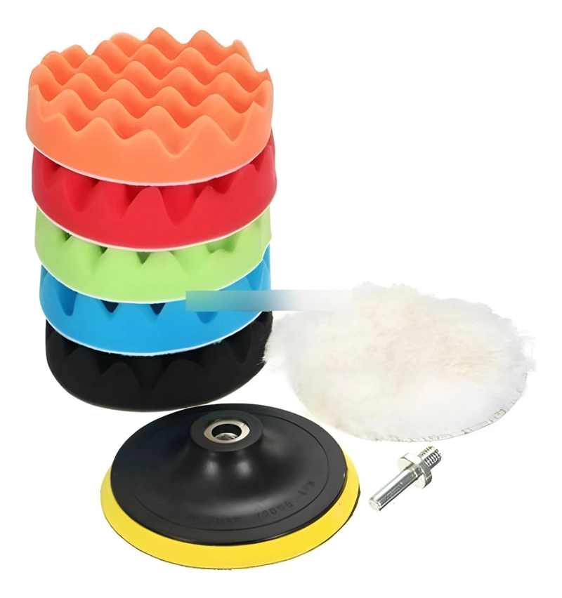 KIT COMPLETO DE PULIDO DE AUTOMOVIL PARA TALADRO Y ESMERIL VARIOS - 1