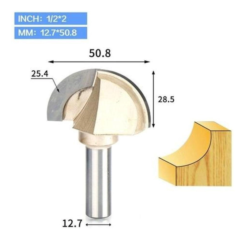 FRESA DE VACIADO PARA ROUTER CARPINTERÍA 1/2 X2 DOBLE FILO - 4