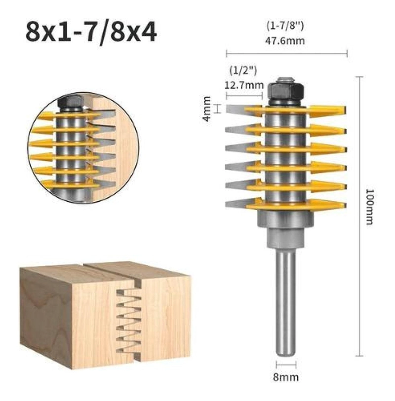 FRESA JUNTAS DE DEDO ROUTER CARPINTERIA ENSAMBLE MILANO 8 X 47.6 X 4 (MM) - 3