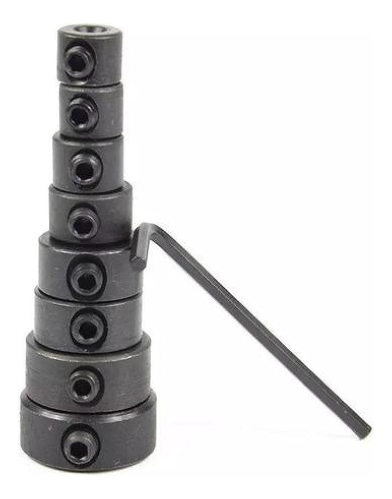 JUEGO 8 U. TOPES PARA BROCAS 3-16MM GUIA TARUGO CARPINTERIA - 5