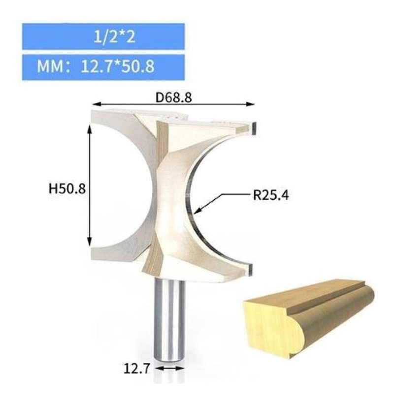 FRESA PARA PERFILADO SEMICIRCULAR DE 1/2 ROUTER CARPINTERÍA - 2