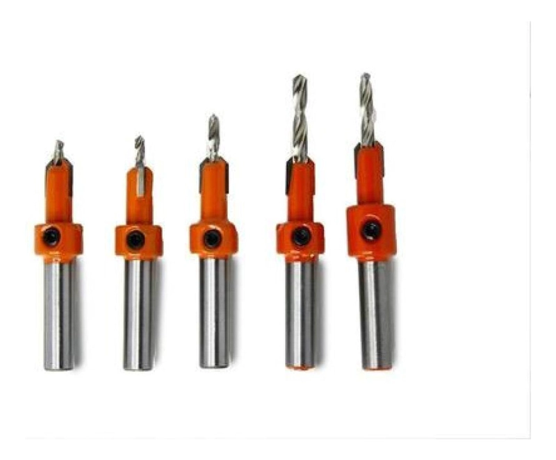 SET 5 BROCAS AVELLANADO 1/2 PARA ROUTER CARPINTERÍA 2.8-4 MM - 2