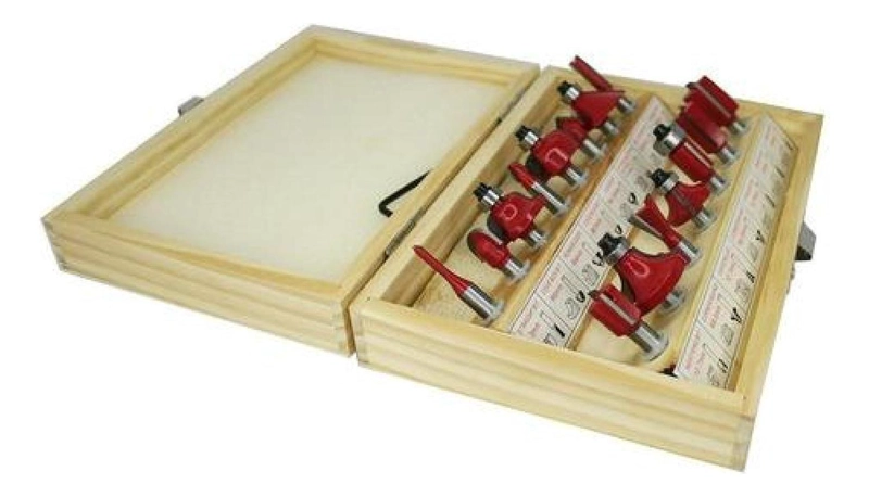 JUEGO DE 15 BROCAS FRESAS MADERA ROUTER 1/4 CORTE DESBASTE - 2