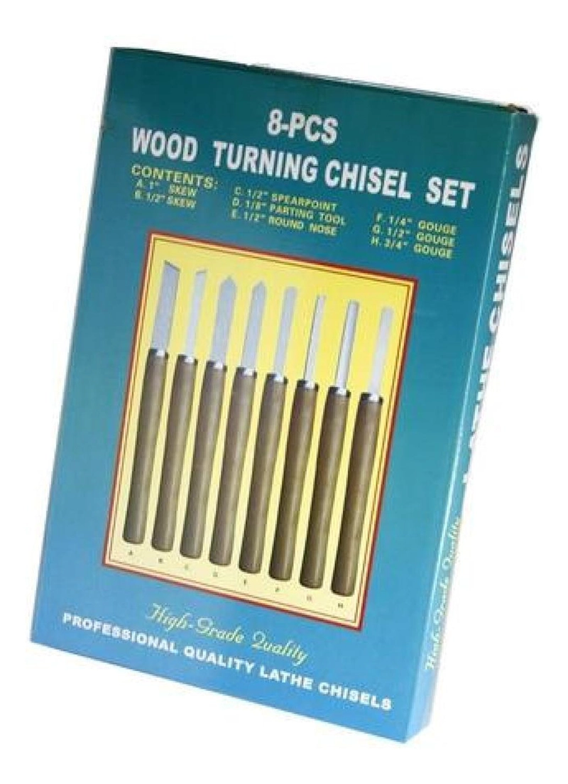 SET HERRAMIENTAS GUBIAS 8 PIEZAS CINCELES TORNO MADERA CARPINTERIA - 4