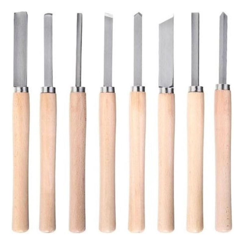 SET HERRAMIENTAS GUBIAS 8 PIEZAS CINCELES TORNO MADERA CARPINTERIA - 6