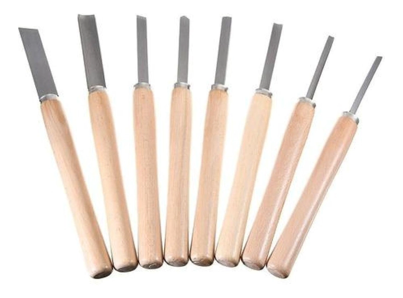 SET HERRAMIENTAS GUBIAS 8 PIEZAS CINCELES TORNO MADERA CARPINTERIA - 7