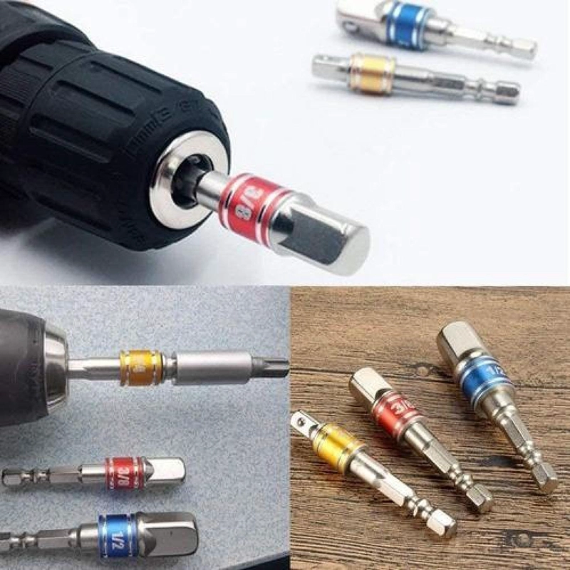 SET 3 ADAPTADORES DE DADOS TALADRO EXTENSIÓN 1/4 3/8 1/2 - 5