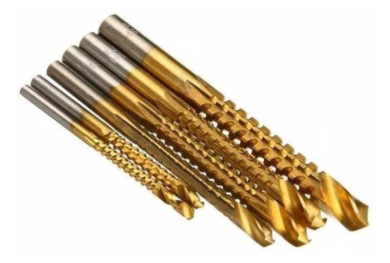 JUEGO 6 PCS BROCAS DE CORTE Y PERFORACION HSS FRESADORA TUPI - 7