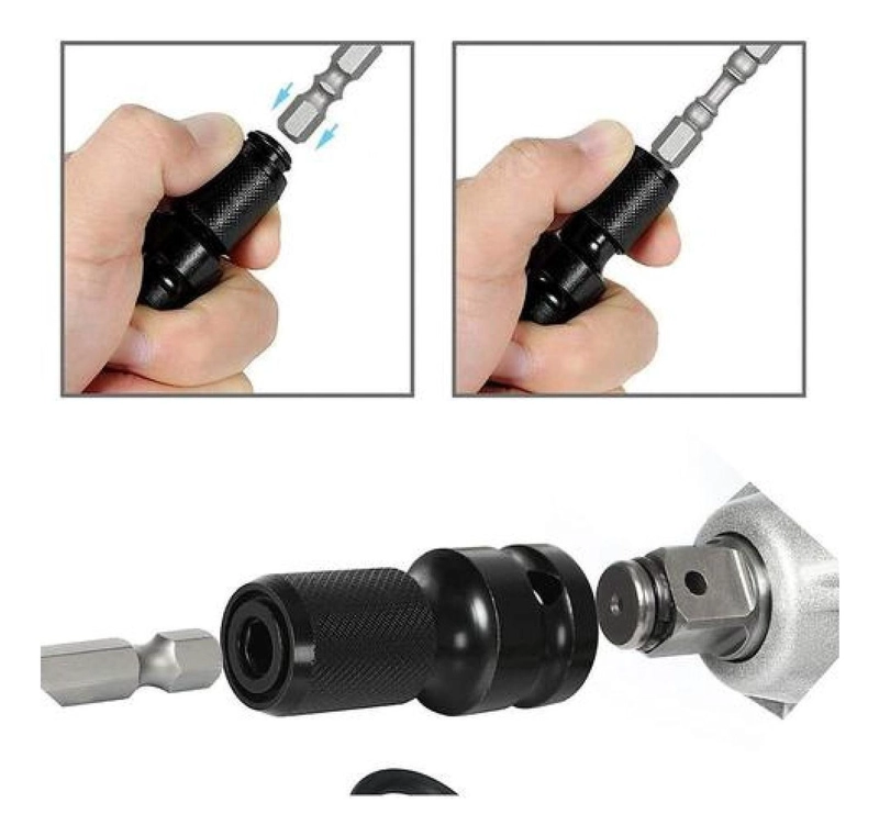ADAPTADOR DE BROCAS HEXAGONALES LIBERACIÓN RÁPIDA 1/2 1/4 - 3