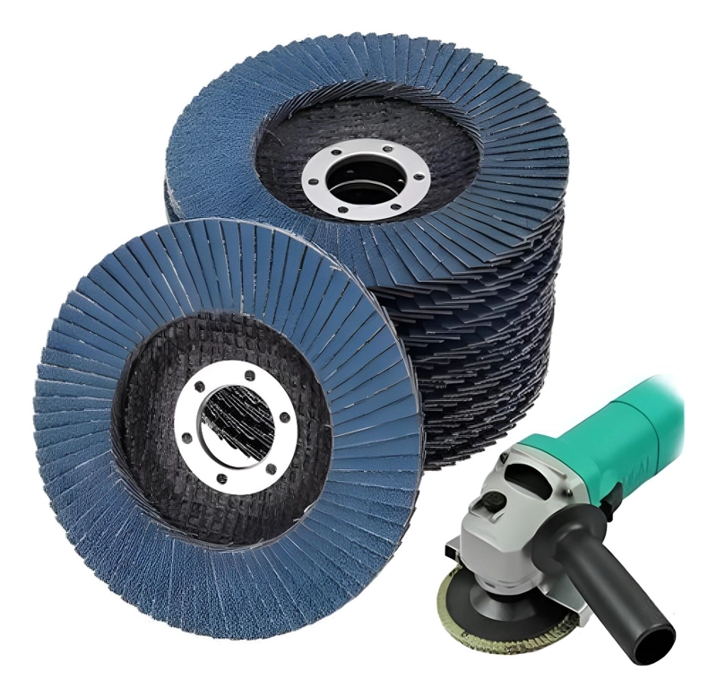 SET 5 DISCOS FLAP 4 1/2 GRANO 120 LIJA METAL 115 MM AZUL - 1