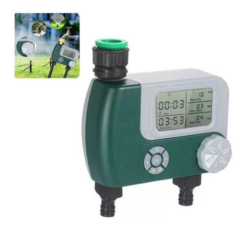 PROGRAMADOR RIEGO AUTOMÁTICO TIMER JARDÍN 2 SALIDAS - 1