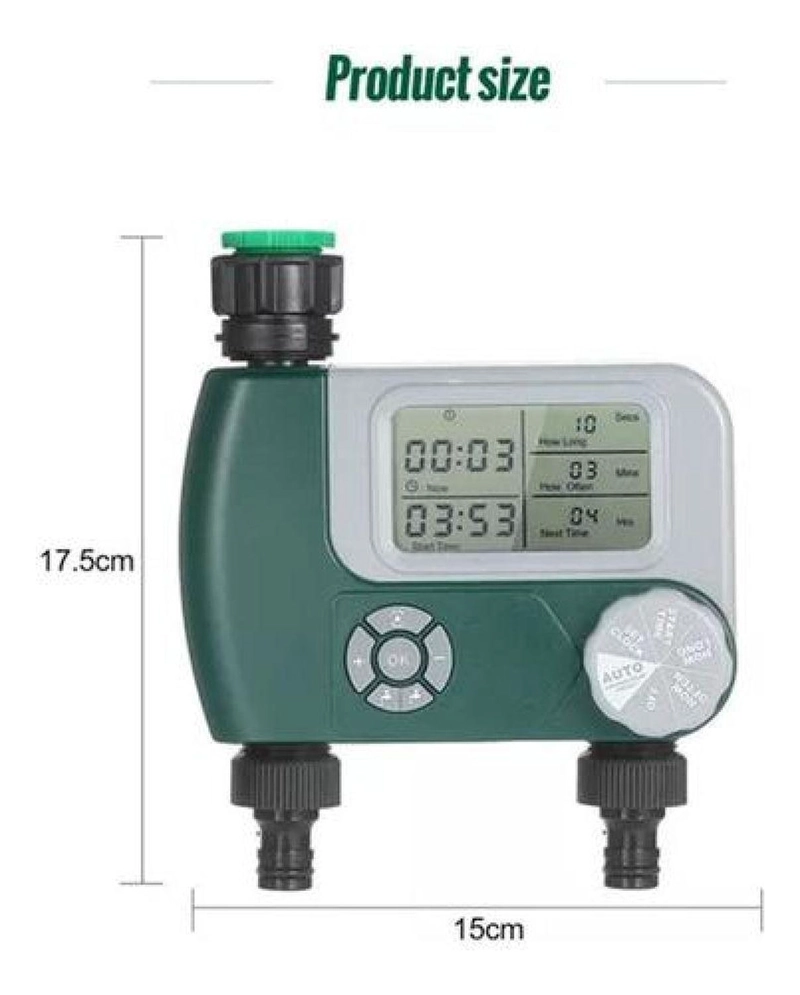 PROGRAMADOR RIEGO AUTOMÁTICO TIMER JARDÍN 2 SALIDAS - 6