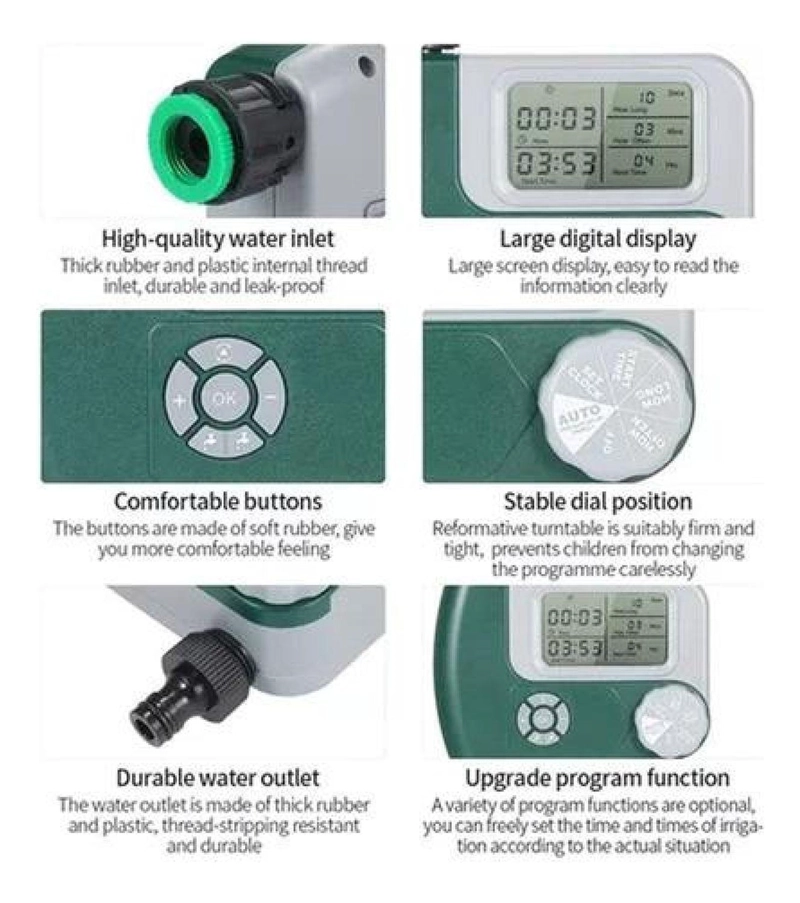 PROGRAMADOR RIEGO AUTOMÁTICO TIMER JARDÍN 2 SALIDAS - 8