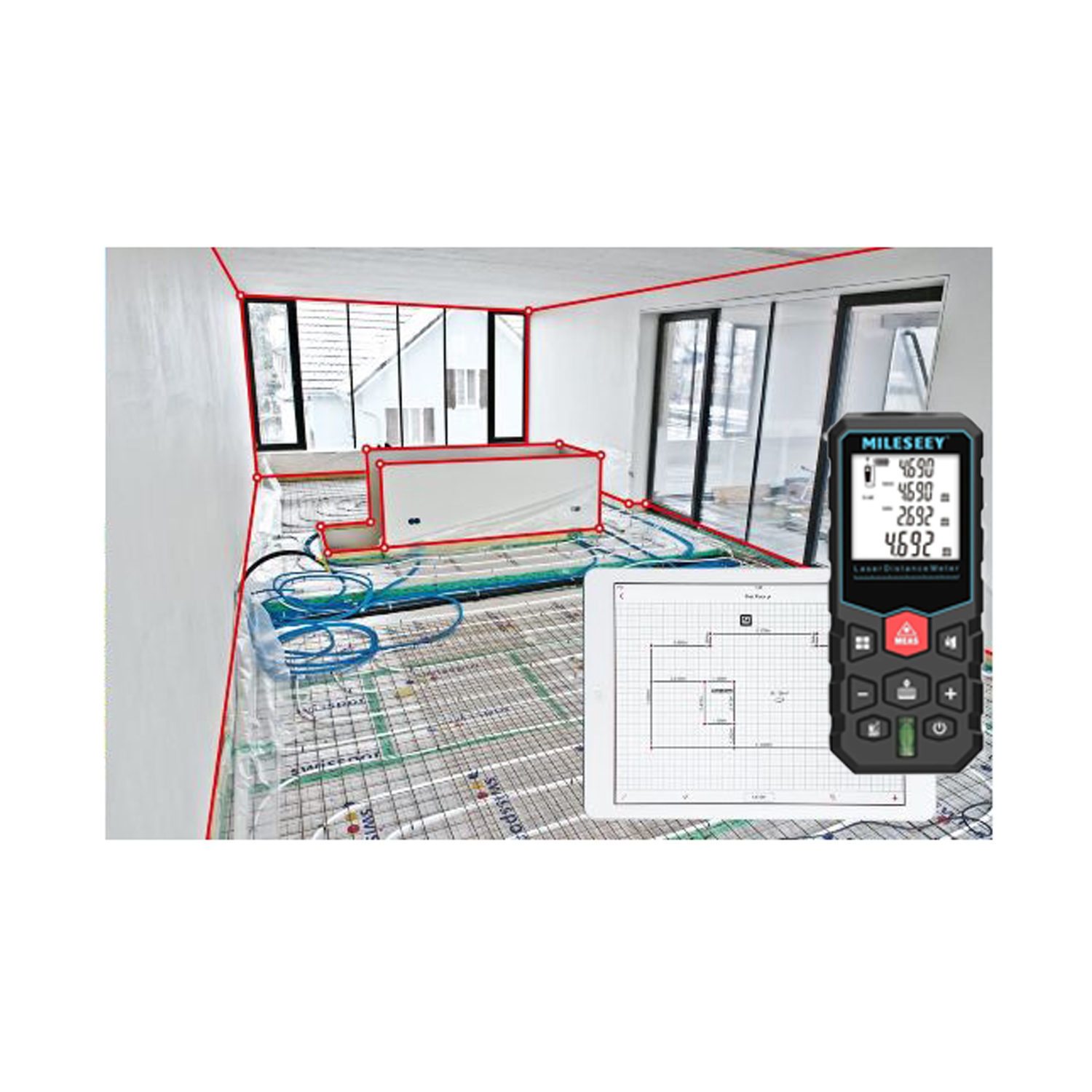 MEDIDOR DE DISTANCIA LASER DIGITAL 80M LCD 6 MODOS - 2
