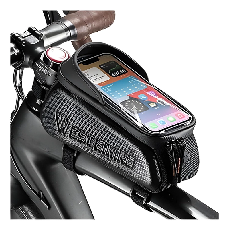 BOLSO WEST BIKING SOPORTE PORTA CELULAR Y BOLSA BICICLETA IMPERMEABLE - 1