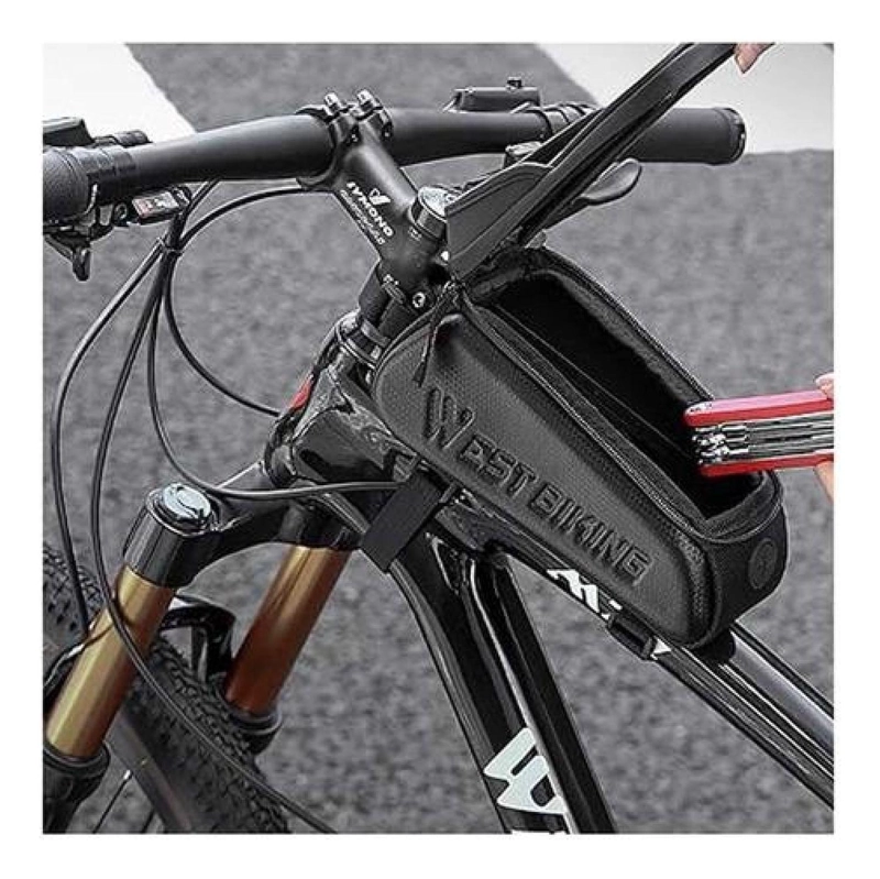 BOLSO WEST BIKING SOPORTE PORTA CELULAR Y BOLSA BICICLETA IMPERMEABLE - 6