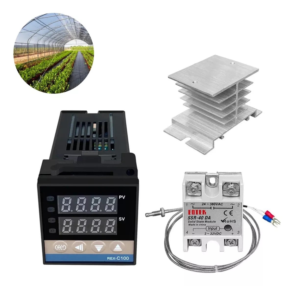 TERMOSTATO CONTROL TEMPERATURA DIGITAL LCD PID REX-C100 + K - 1