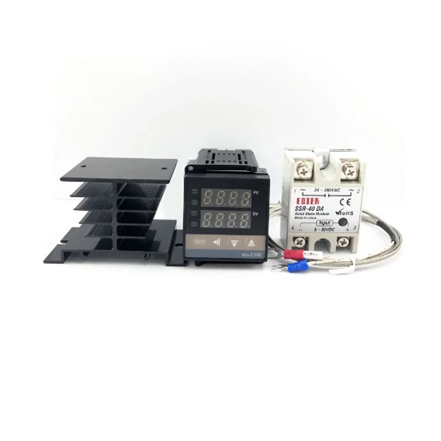 TERMOSTATO CONTROL TEMPERATURA DIGITAL LCD PID REX-C100 + K - 2