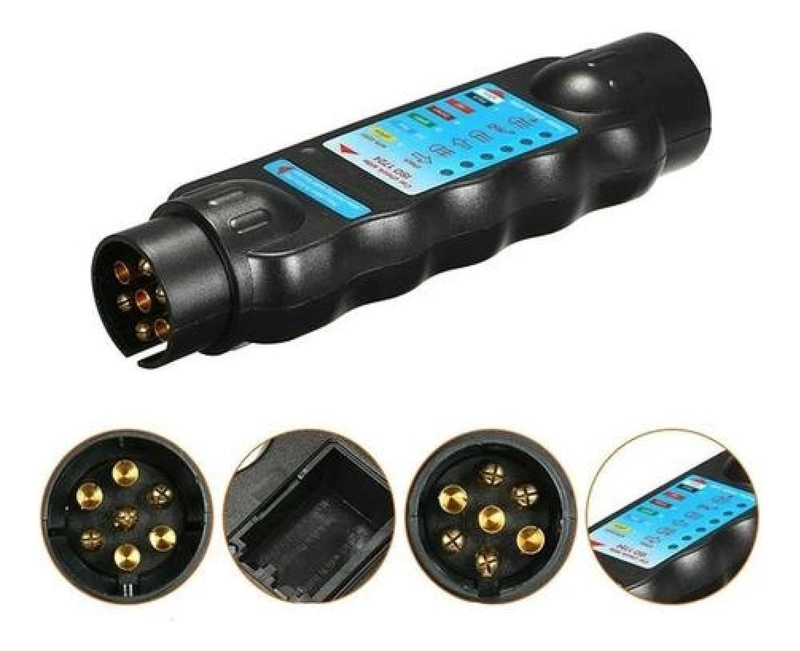 TESTER 7 PIN CIRCUITO CABLEADO LUCES ENCHUFE TRAILER AUTO - 1