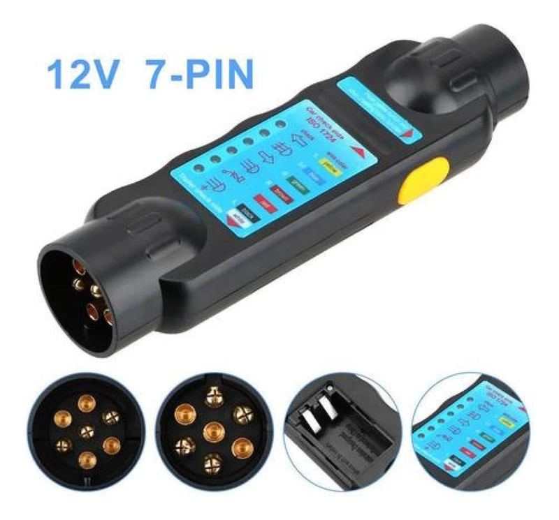 TESTER 7 PIN CIRCUITO CABLEADO LUCES ENCHUFE TRAILER AUTO - 7
