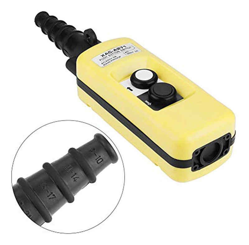 BOTONERA SWITCH PUENTE GRUA DOS BOTONES COLGANTE SUBIR BAJAR AMARILLO - 2