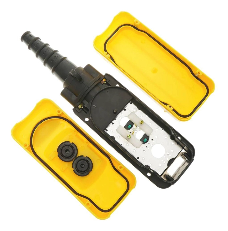 BOTONERA SWITCH PUENTE GRUA DOS BOTONES COLGANTE SUBIR BAJAR AMARILLO - 5