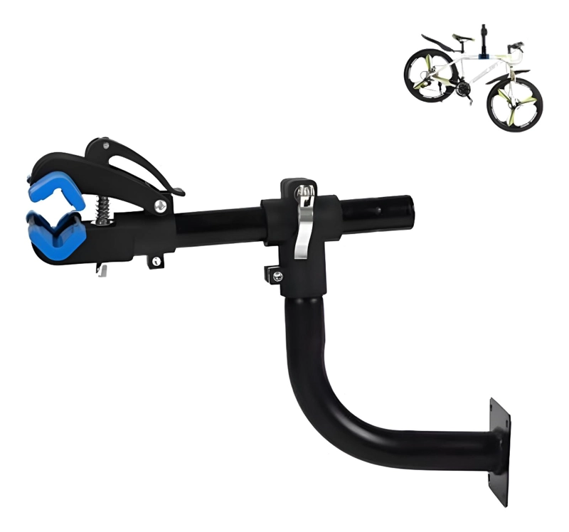 SOPORTE MURAL PARA BICICLETAS 30KG GIRO 360° TIPO PINZA NEGRO - 1