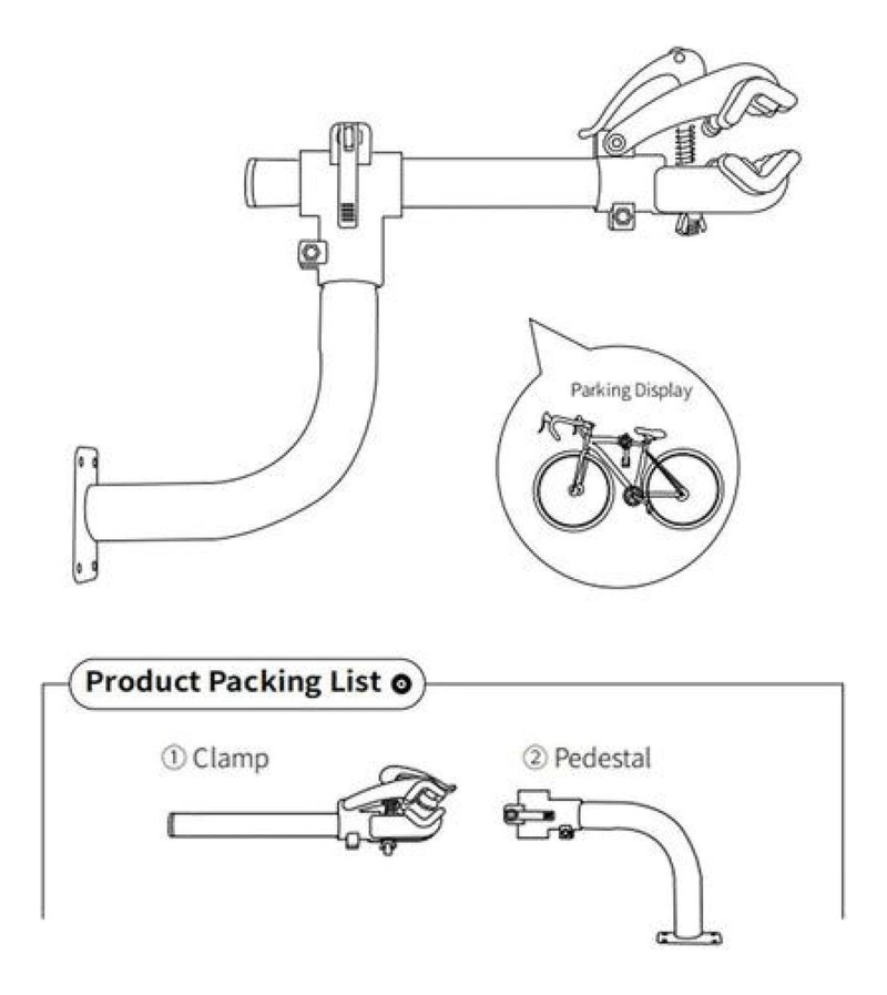 SOPORTE MURAL PARA BICICLETAS 30KG GIRO 360° TIPO PINZA NEGRO - 5
