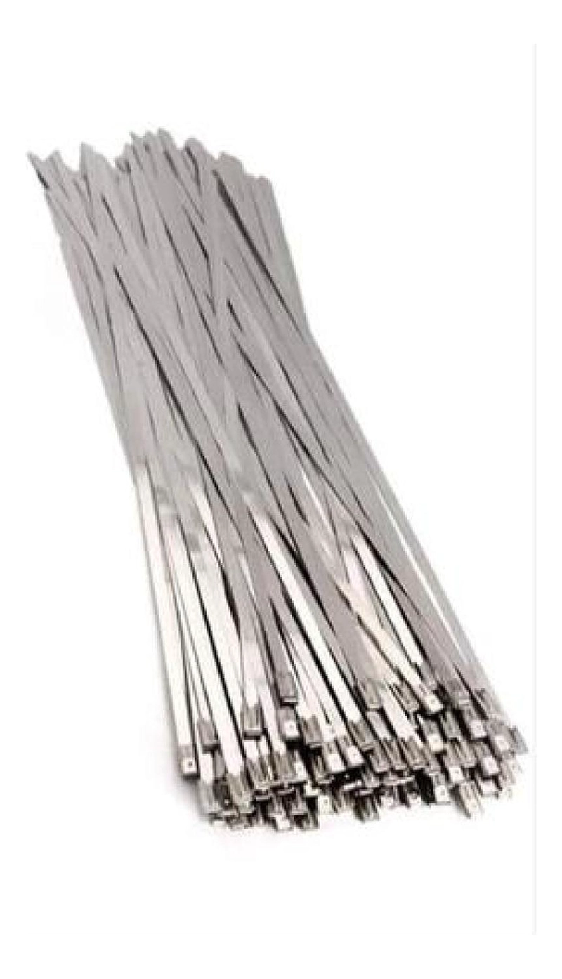 SET HERRAMIENTAS FLEJES 100 PIEZAS METALICOS C HEBILLA SEGURIDAD 4.6 X 200 MM ZUNCHO - 6