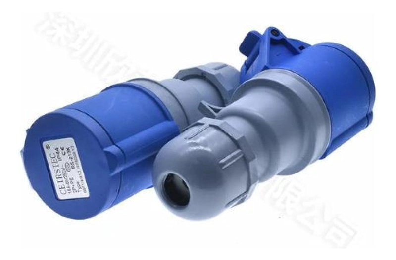 SET ENCHUFE AZUL INDUSTRIAL MACHO Y HEMBRA 3PINES 16A - 4