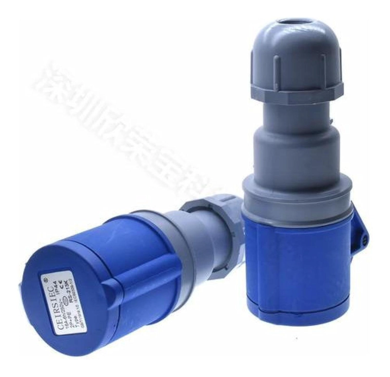 SET ENCHUFE AZUL INDUSTRIAL MACHO Y HEMBRA 3PINES 16A - 5