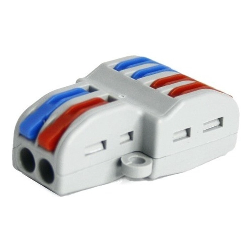 CONECTOR CABLEADO HEMBRA LINEAL 2E 4S GRIS RÁPIDO TIPO WAGO ENTRADA SALIDA MÚLTIPLES - 2