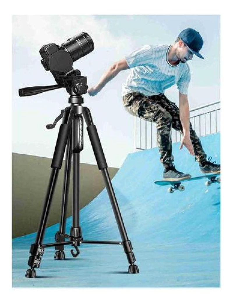 TRÍPODE CÁMARA Y CELULAR PLEGABLE CON BOLSO ALUMINIO 140CM - 5