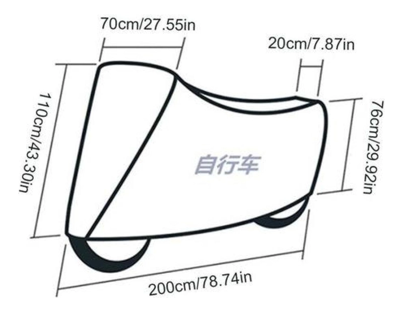 FUNDA DE BICICLETA Y MOTO CON ELASTICOS Y CORREA IMPERMEABLE - NEGRO - 4