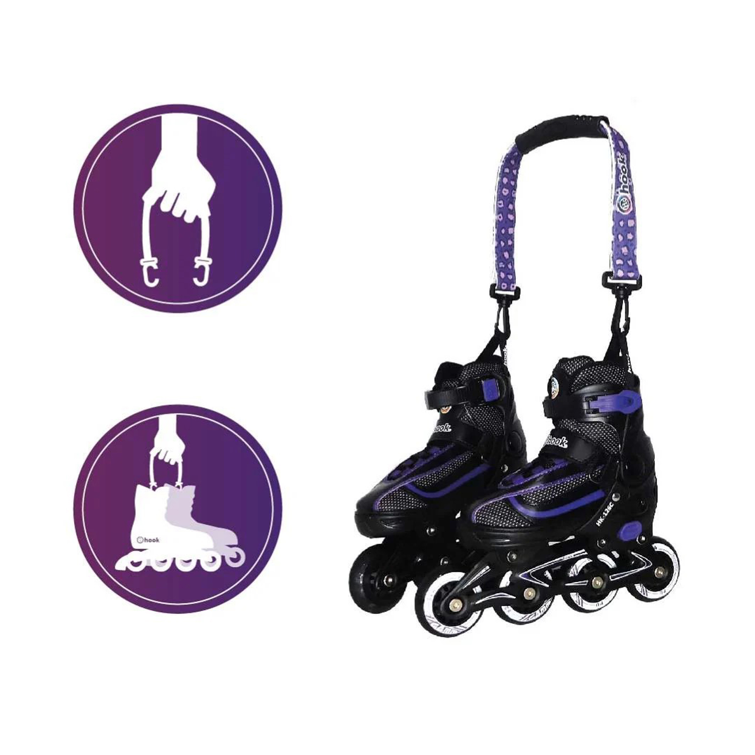 TIRANTE HOOK PORTA PATINES CORREA TRANSPORTE MANO ROLLER DISEÑO - 1