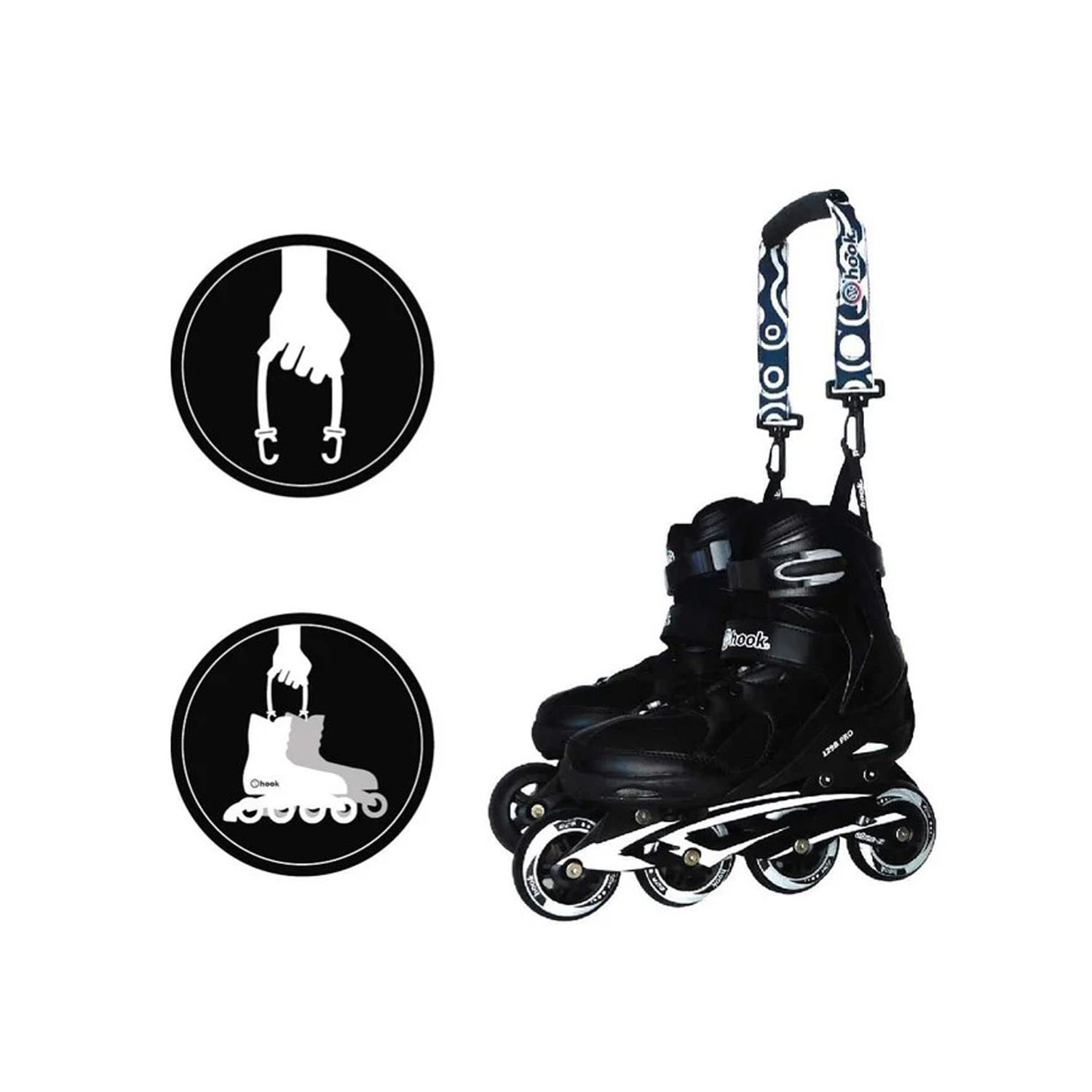 TIRANTE PORTA PATINES HOOK CORREA TRANSPORTE MANO ROLLER DISEÑO - 1