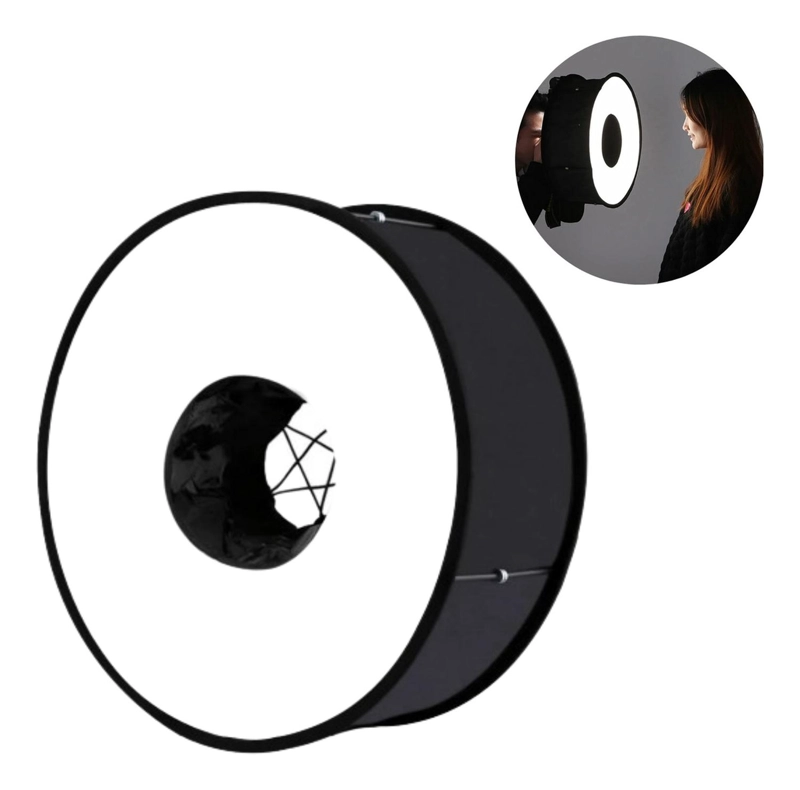 SOFTBOX ANILLO DIFUSOR LUZ CÁMARA PLEGABLE FOTOGRAFIA 45CM - 1