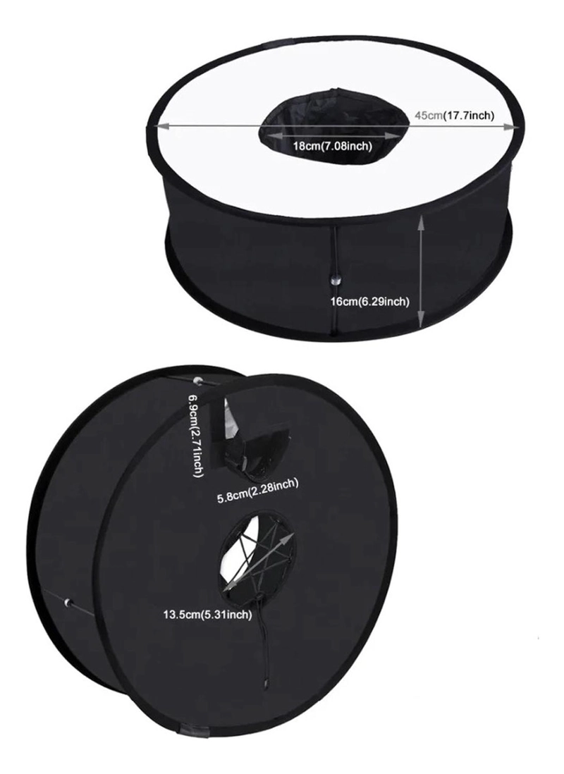 SOFTBOX ANILLO DIFUSOR LUZ CÁMARA PLEGABLE FOTOGRAFIA 45CM - 3