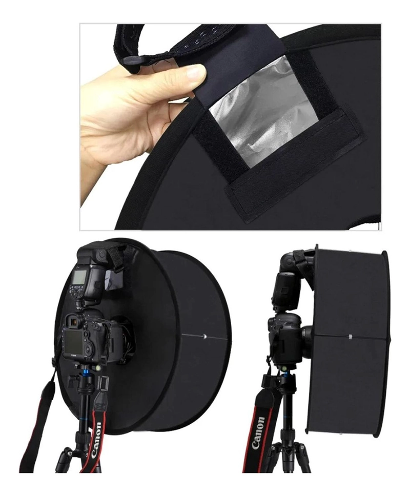 SOFTBOX ANILLO DIFUSOR LUZ CÁMARA PLEGABLE FOTOGRAFIA 45CM - 5