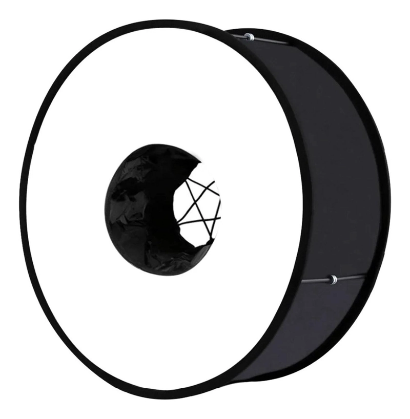 SOFTBOX ANILLO DIFUSOR LUZ CÁMARA PLEGABLE FOTOGRAFIA 45CM - 8