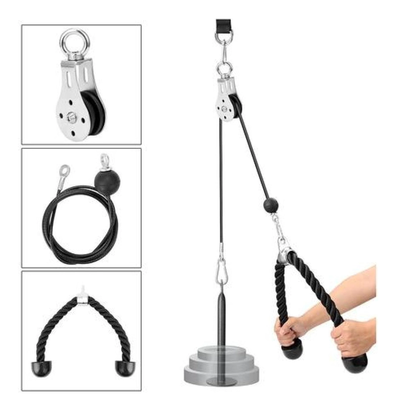KIT POLEA LEVANTAMIENTO PESO GIMNASIO EN CASA TRICEPS - 2