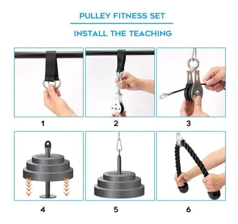 KIT POLEA LEVANTAMIENTO PESO GIMNASIO EN CASA TRICEPS - 5